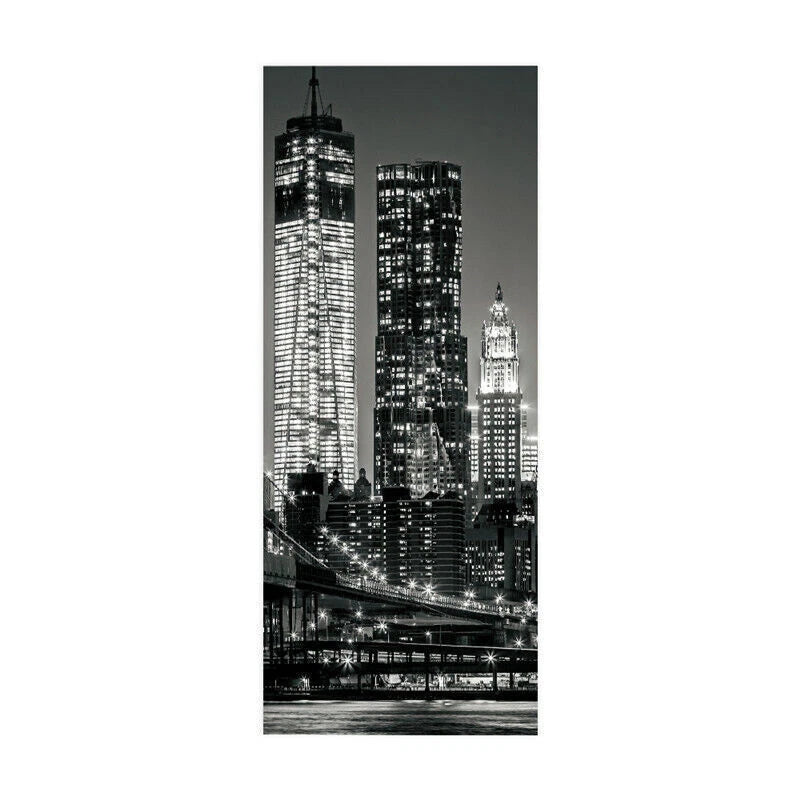 3D Self-Adhesive Door City Night View Wrap Mural Wall Art Sticker Home Decal HOME - KOEEK