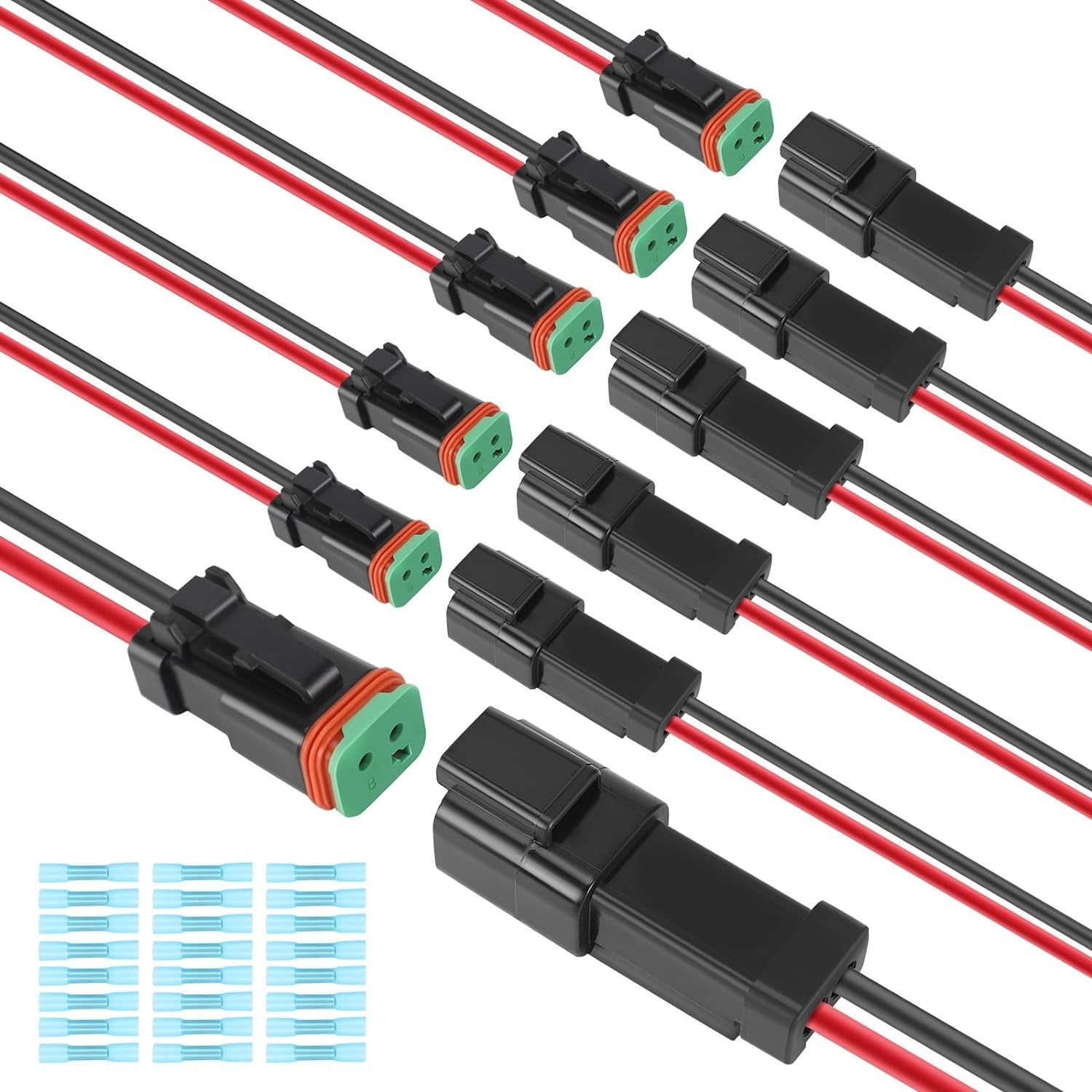 new 6 Kit Deutsch DT 2 pin Black Male Female Wiring Harness 6Set, 2Pin