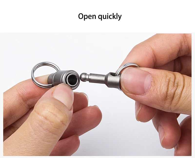 Titanium Alloy 360 Degree Quick Release Hanging Buckle Elastic Keychain Key Ring 07FC0E-D4 - KOEEK