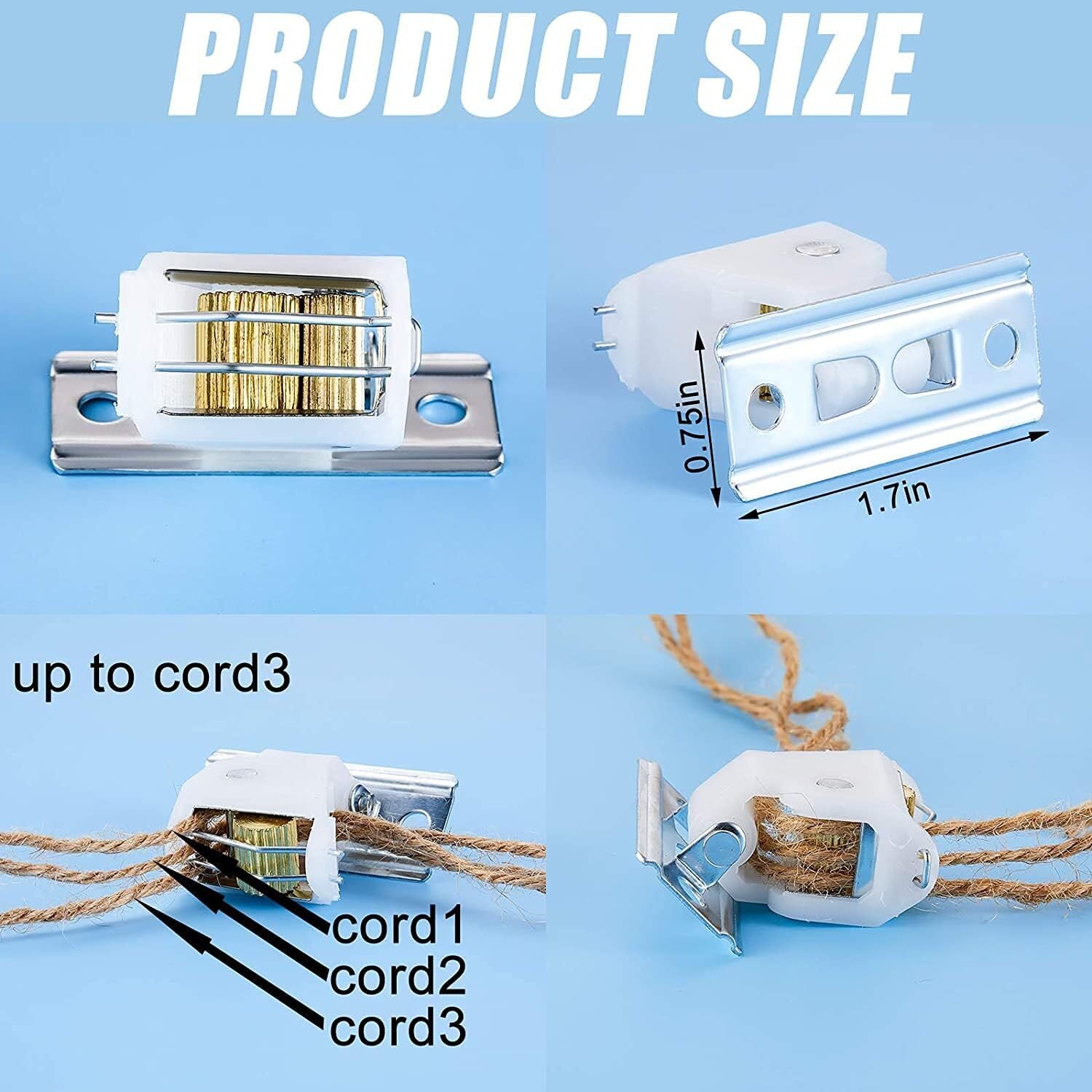 new 6 Pcs Roman Shade Cord Lock Holds up to 3 Cords Austrian Window White 07FC0E-D4 - KOEEK
