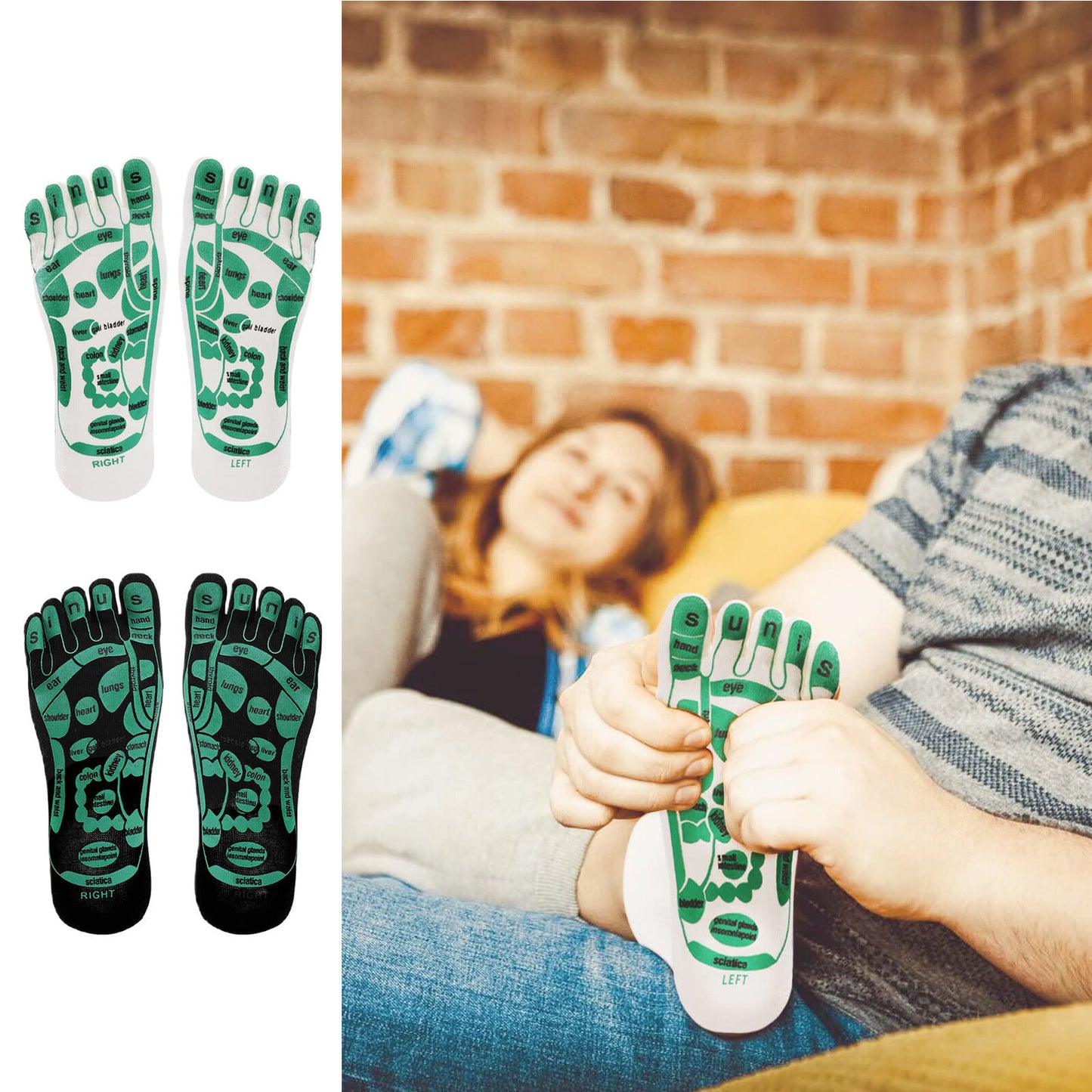 new Acupressure Reflexology Socks for Feet Massage Reflection Area Schematic Socks koeek - KOEEK