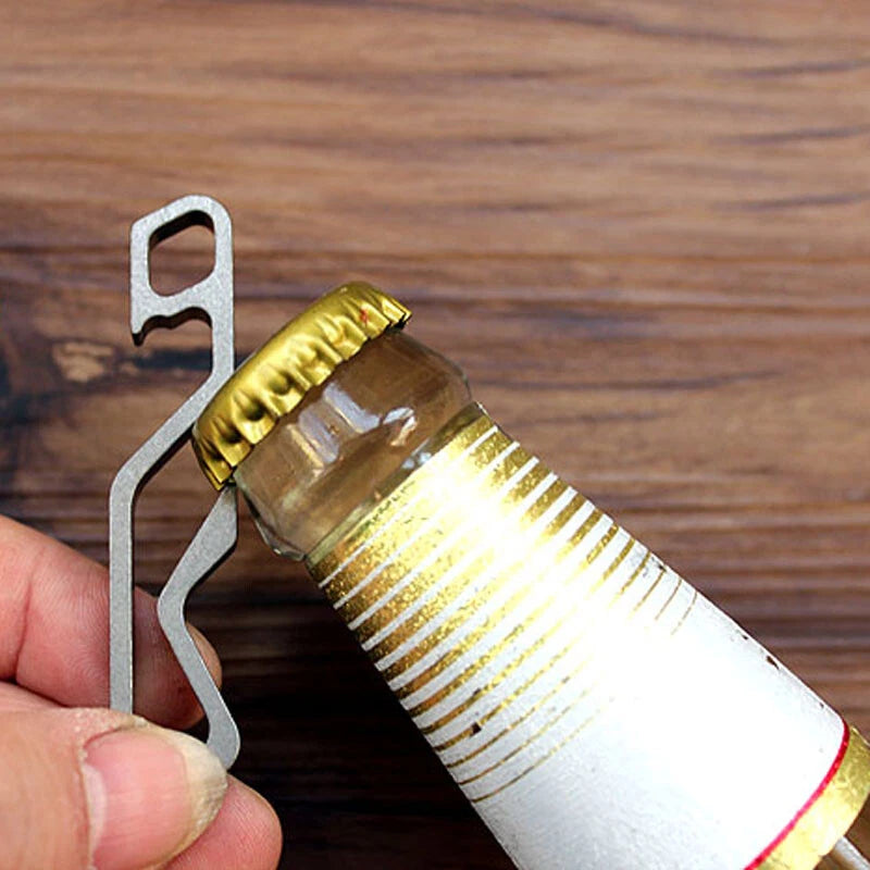 EDC titanium Multifunctional tool Keychain key ring Corkscrew Opener phone stand 07FC0E-D4 - KOEEK