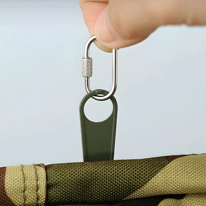 2pcs Mini Climbing Stainless Steel Screw Carabiner Lock Clasp Keychain Clip Hook 07FC0E-D4 - KOEEK
