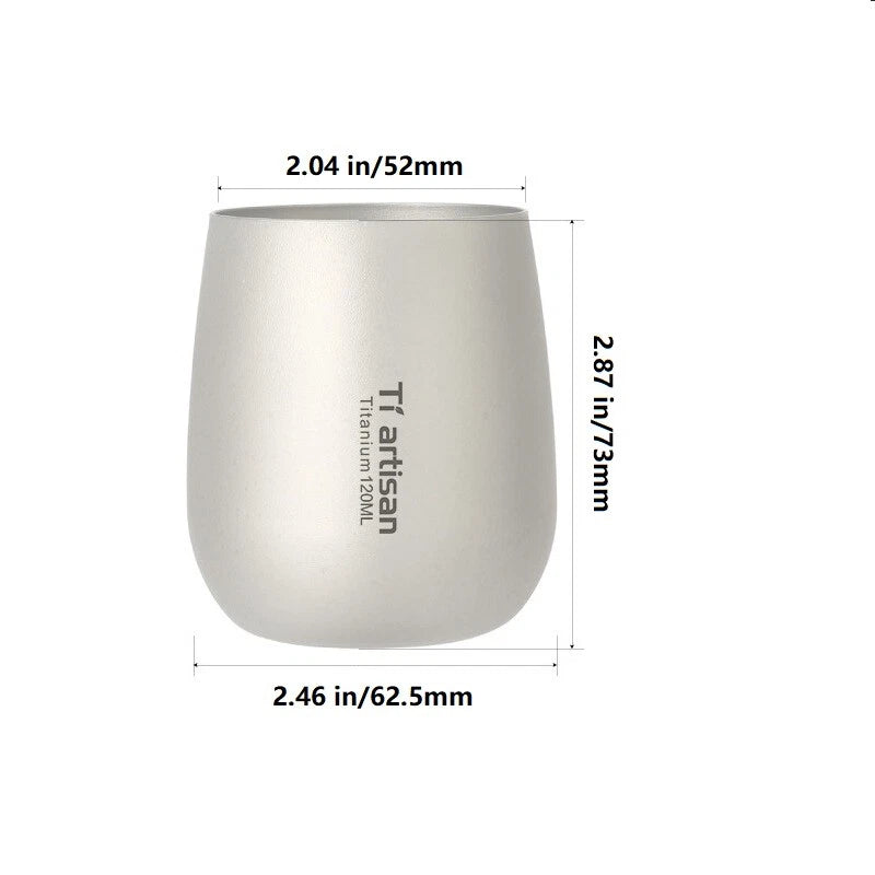 120ML EDC Double Wall Titanium Water Tea Coffee Cup Insulated Drinking Cup Mug 07FC0E-D4 - KOEEK