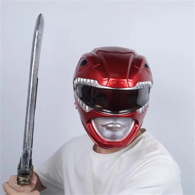 Power Rangers Mighty Morphin Jason Lee Scott PVC Helmet Cosplay Full Mask Hallow 07FC0E-D4 - KOEEK