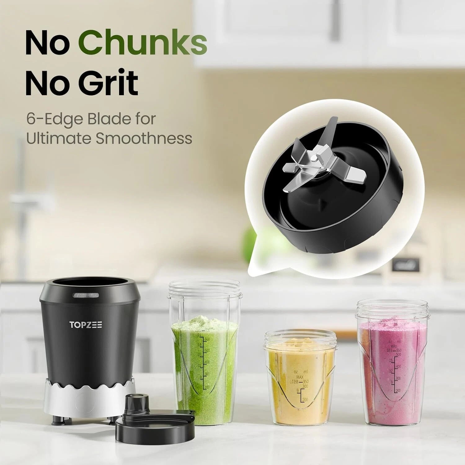Smoothie Blender, 1000 Watt Smoothie Machine Personal Portable Blender. 07FC0E-D4 - KOEEK
