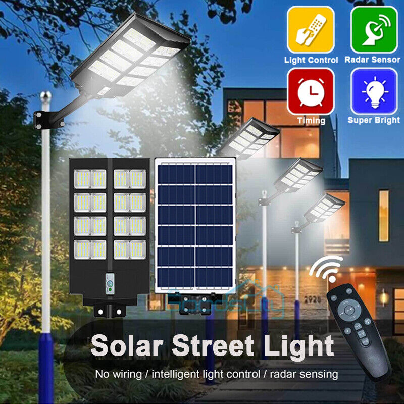 nye Solar Street Lights Commercial 6500K for Basketball Court Road Playground 2 PACK