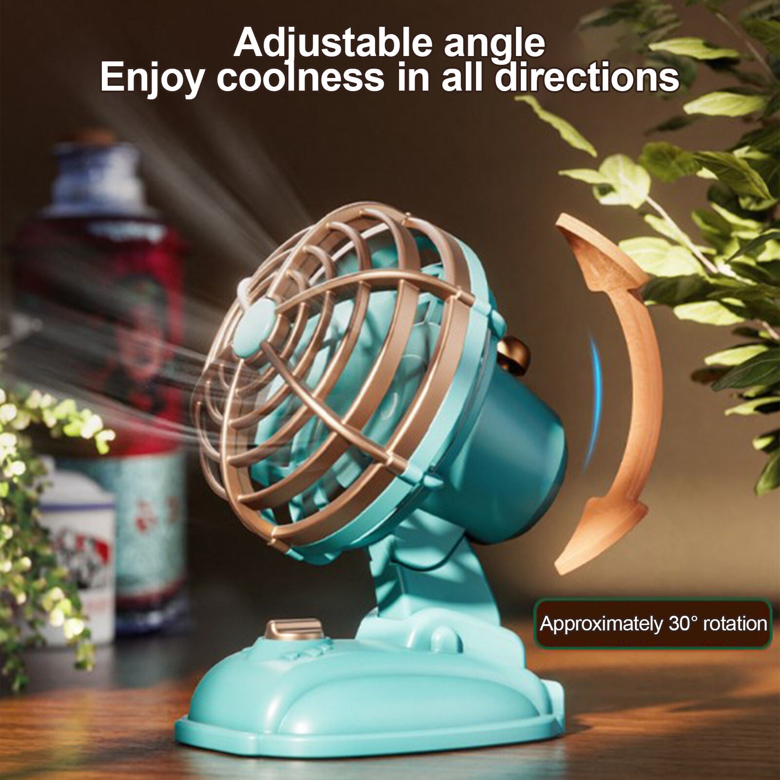 new Desk Fan Small Room Air Circulator Fan Strong Wind, USB Rechargeable Ultra Quiet koeek - KOEEK