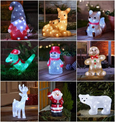 Christmas Acrylic Outdoor Decoration LED Light Up Festive Indoor Ornament Xmas 07FC0E-D4 - KOEEK
