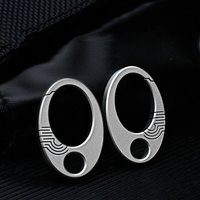 2PCS EDC  Mini Titanium Carabiner Keychain Clip Quickly Release Key Chain Hook 07FC0E-D4 - KOEEK