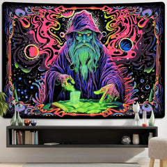 new Uspring Blacklight Tapestry Trippy Wizard 51.2'' x 59.1'', Colorful USPRING - KOEEK
