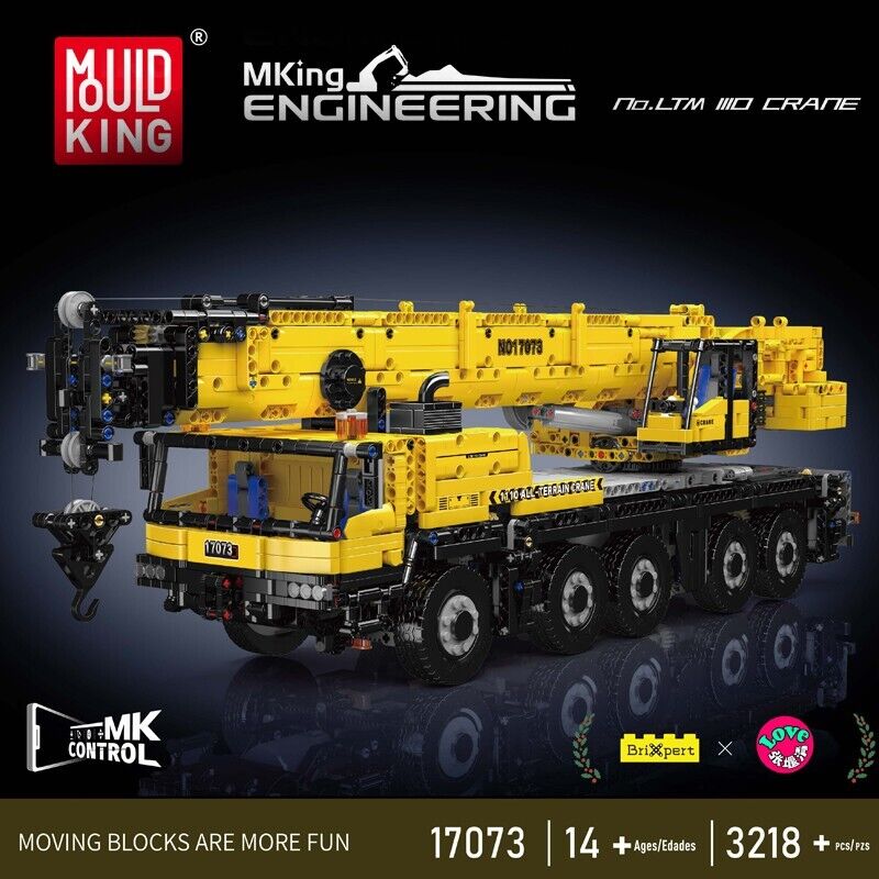 new Mould King 17073 Engineering Crane Yellow Truck Building Block Remote Control MOULD KING - KOEEK