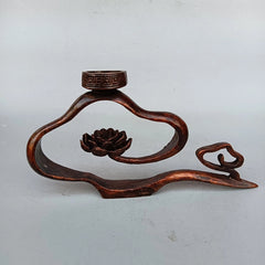 Copper Incense Burner Lotus Cloud Backflow Creative Home Decor Handcrafted 07FC0E-D4 - KOEEK