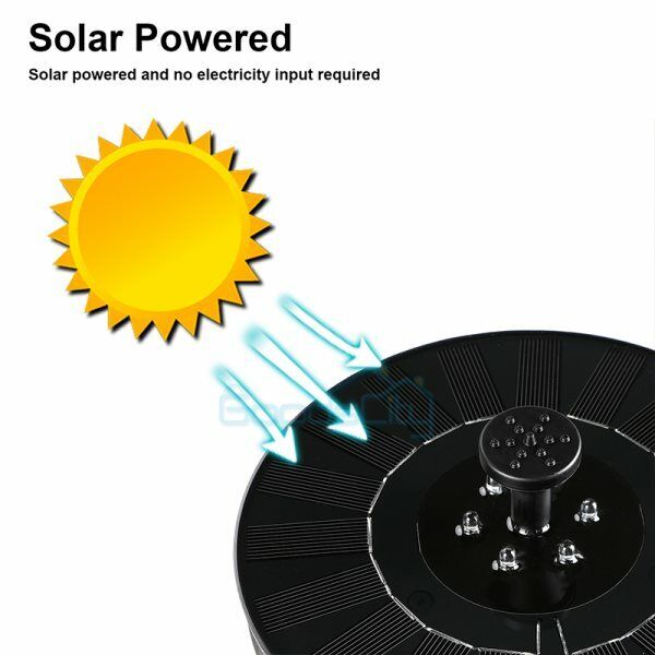 nye 6 LED-lys Solcelledrevet fontenevannpumpe Nattflytende hagefuglebad