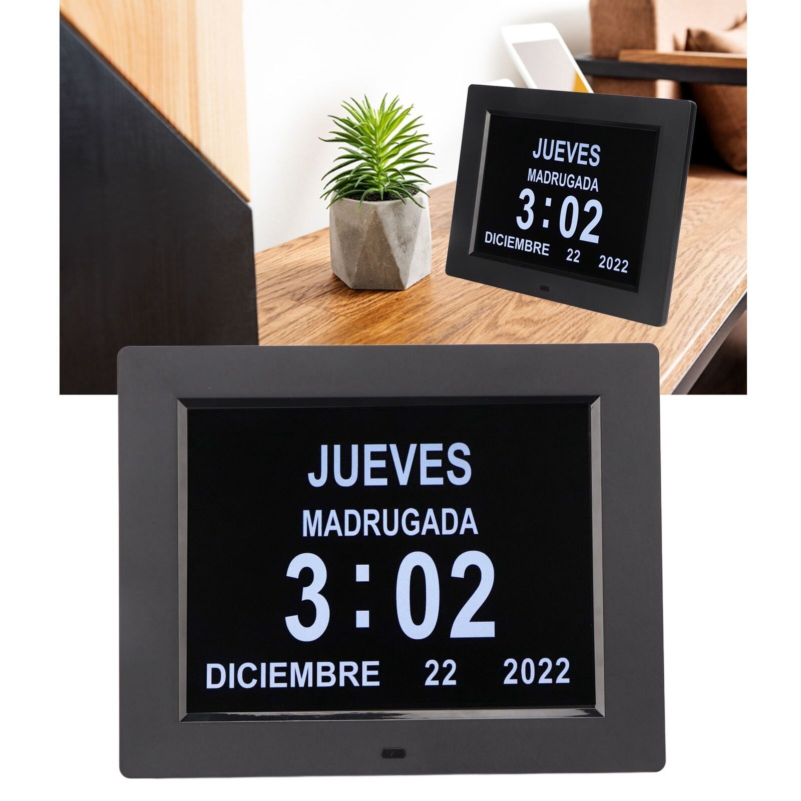 new (US Plug)8 Inch Dementia Clock Digital Clock Large Clear Digits Display koeek - KOEEK