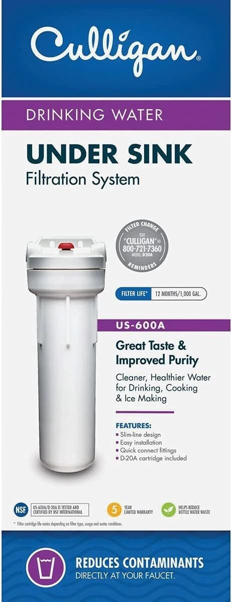 Under Sink Potable Water Filtration System with Filter, 1,000 Gallon, White 07FC0E-D4 - KOEEK