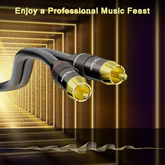 new RCA Cable 6 FT, 90 Degree Right Angle 2RCA to Stereo Audio Cable, 6FT 07FC0E-D4 - KOEEK