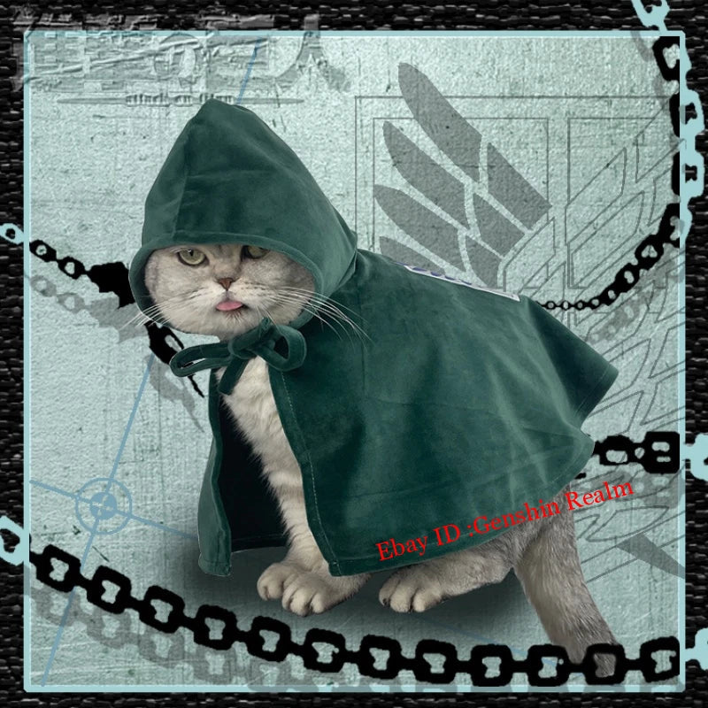 Anime Attack On Titan Cloak Pet Clothes Survey Corps Shawl Cosplay Photo Prop 07FC0E-D4 - KOEEK