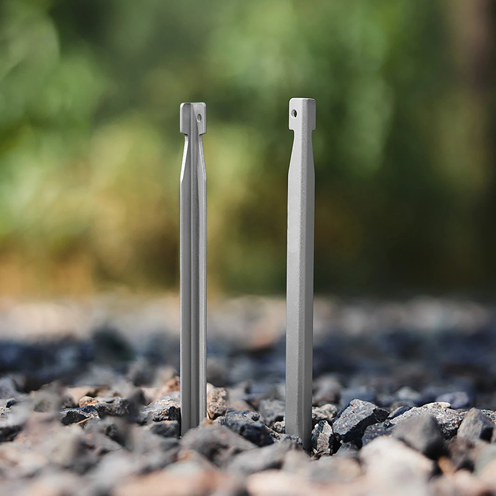 4PC silver Tent Stakes Peg Camping Outdoor aluminium Metal Nail Rope V Pull Hook 07FC0E-D4 - KOEEK