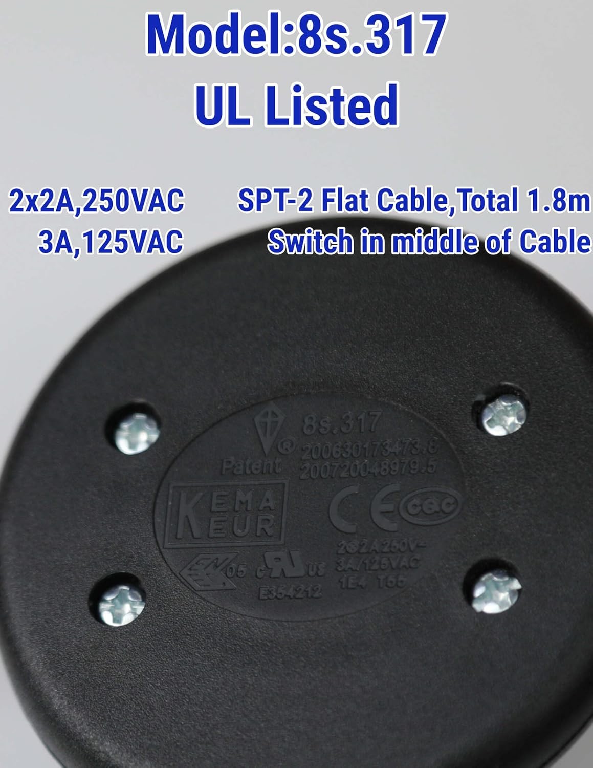 new 6ft/1.8m On/Off Extension Cord Foot Switch Pedal, in Middle of Cord,... 07FC0E-D4 - KOEEK