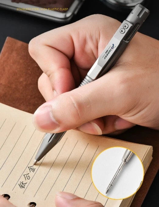 Titanium Alloy Pocket Ballpoint Pen Office Signature Pen Student Stationery 07FC0E-D4 - KOEEK