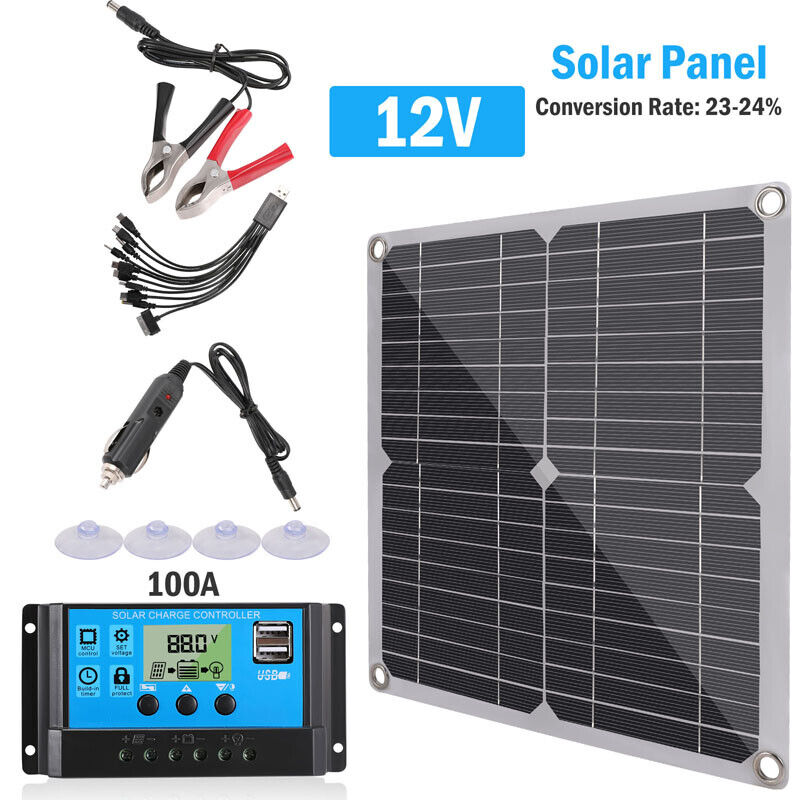 ny 800W Watt Mono Solcellepanel 12V Lading Off-Grid Batteristrøm RV Home Boat Camp