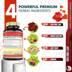 new Red Vine Leaf Extract Capsules - with Horse Chestnut, Beet Root, Ginger -... 07FC0E-D4 - KOEEK