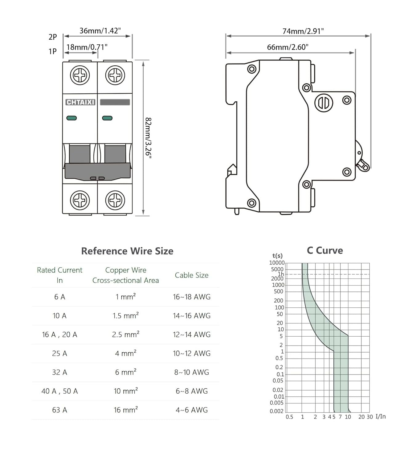 new AC Miniature Circuit Breaker, 6 Amp 120V/240V 1 Pole DIN Rail Mount Circuit... 07FC0E-D4 - KOEEK