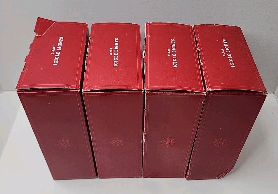 Lot of 4 - Wondershop at Target - 300 Clear Icicle Lights w/ White Wire - 19'7" WONDERSHOP - KOEEK