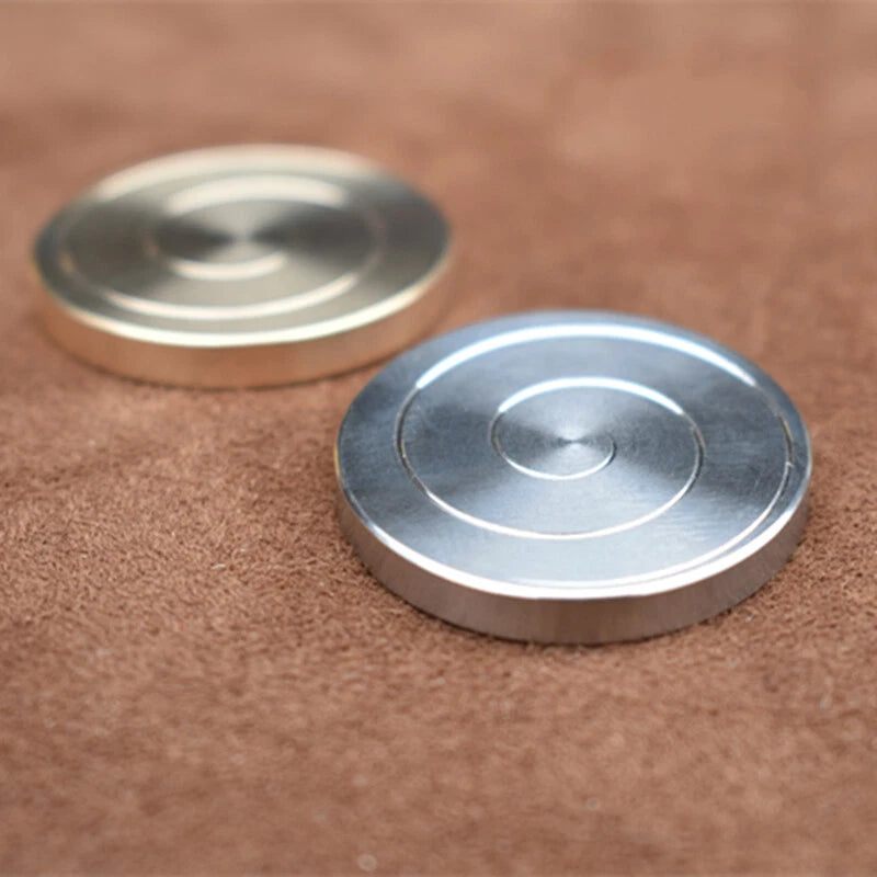 Brass Stainless Steel Spinning Top Coin Hand Spinner Anti Stress EDC Fidget Toys 07FC0E-D4 - KOEEK