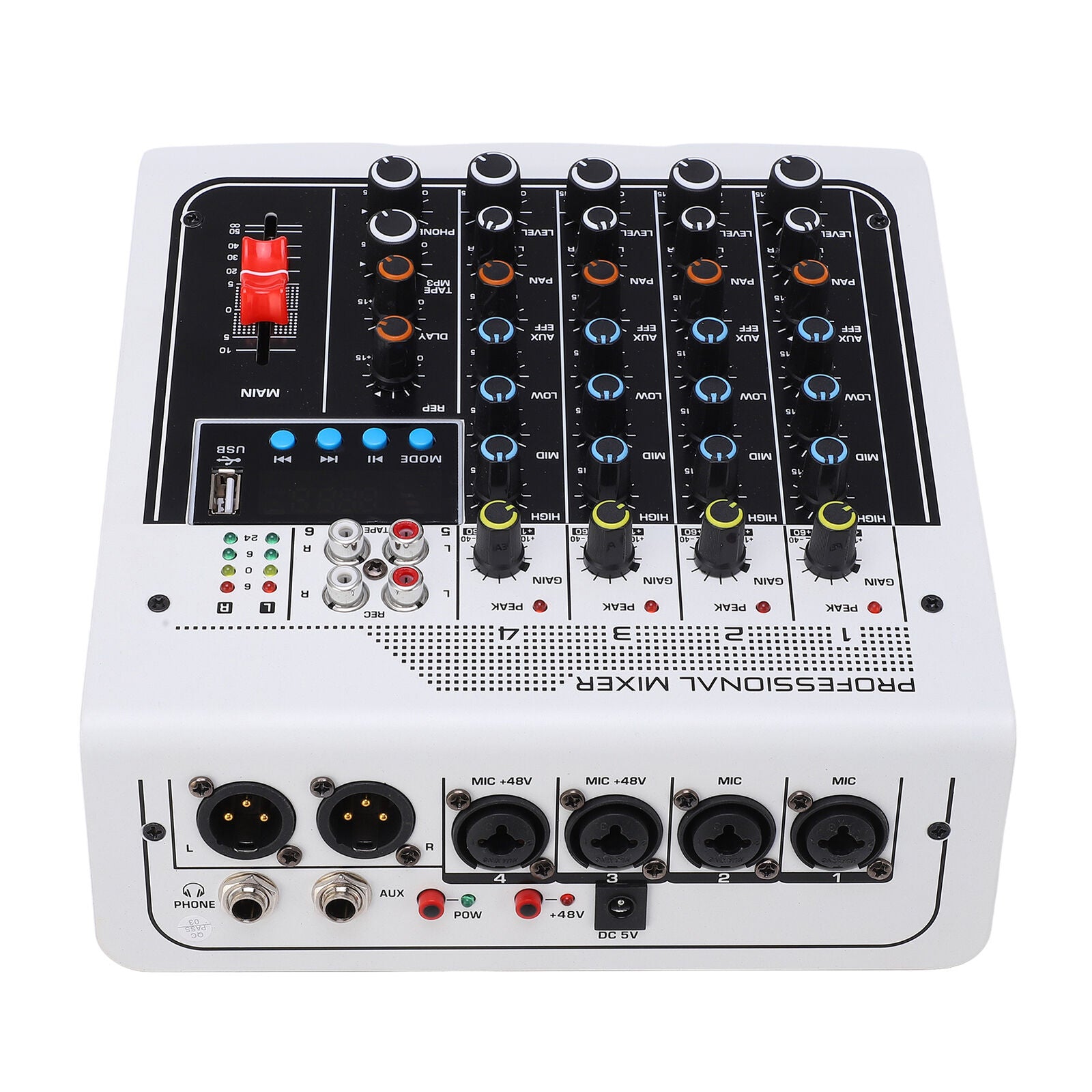 ny 6-kanals Audio Mixer Multiple Interface Mixer Controller US Plug AC