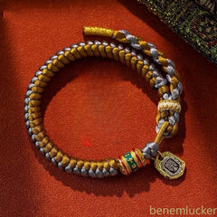 Tibetn Hand-woven Zakilam Bracelet Six Character Mantra Amulet HandString Bangle 07FC0E-D4 - KOEEK