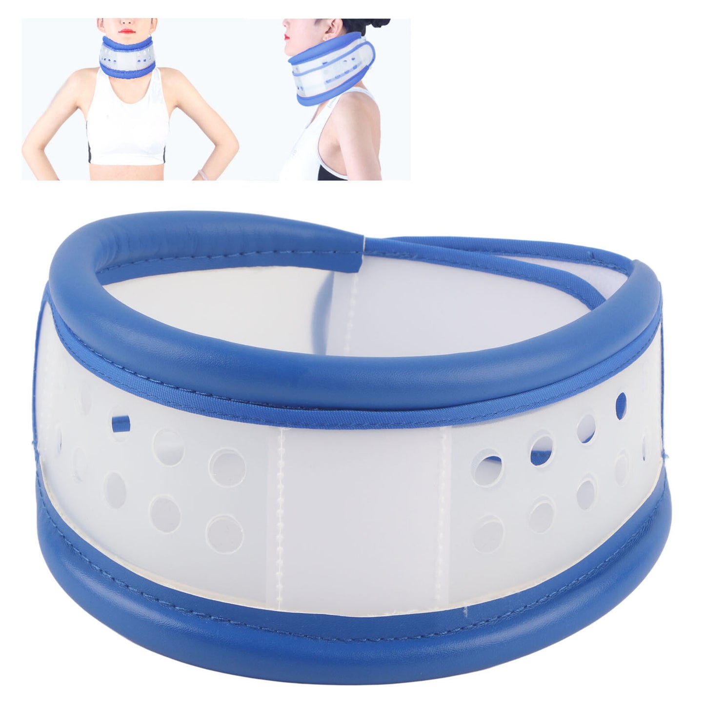 new Collar Neck Brace Collar Correct Bone Care For Neck Stiff Relief(Blue L) HGF koeek - KOEEK