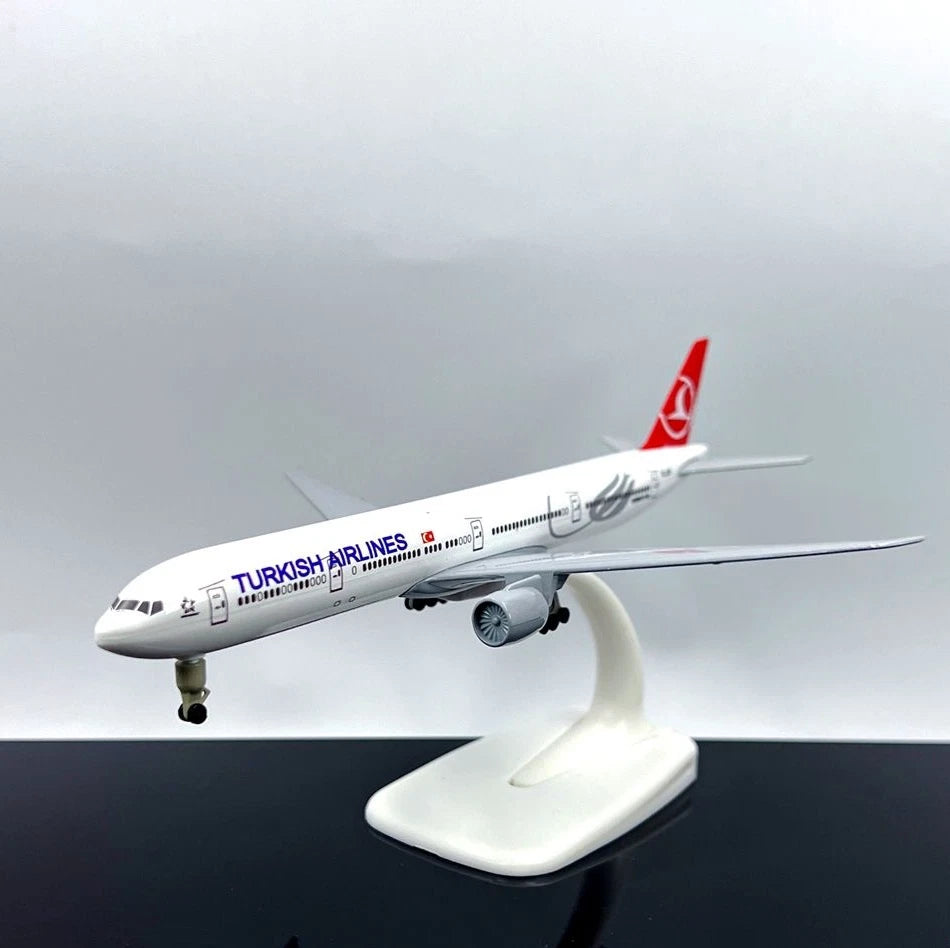 1:300 Turkish Airlines Boeing 777 Alloy Model 7.87"Removable Wheels & Stand 07FC0E-D4 - KOEEK