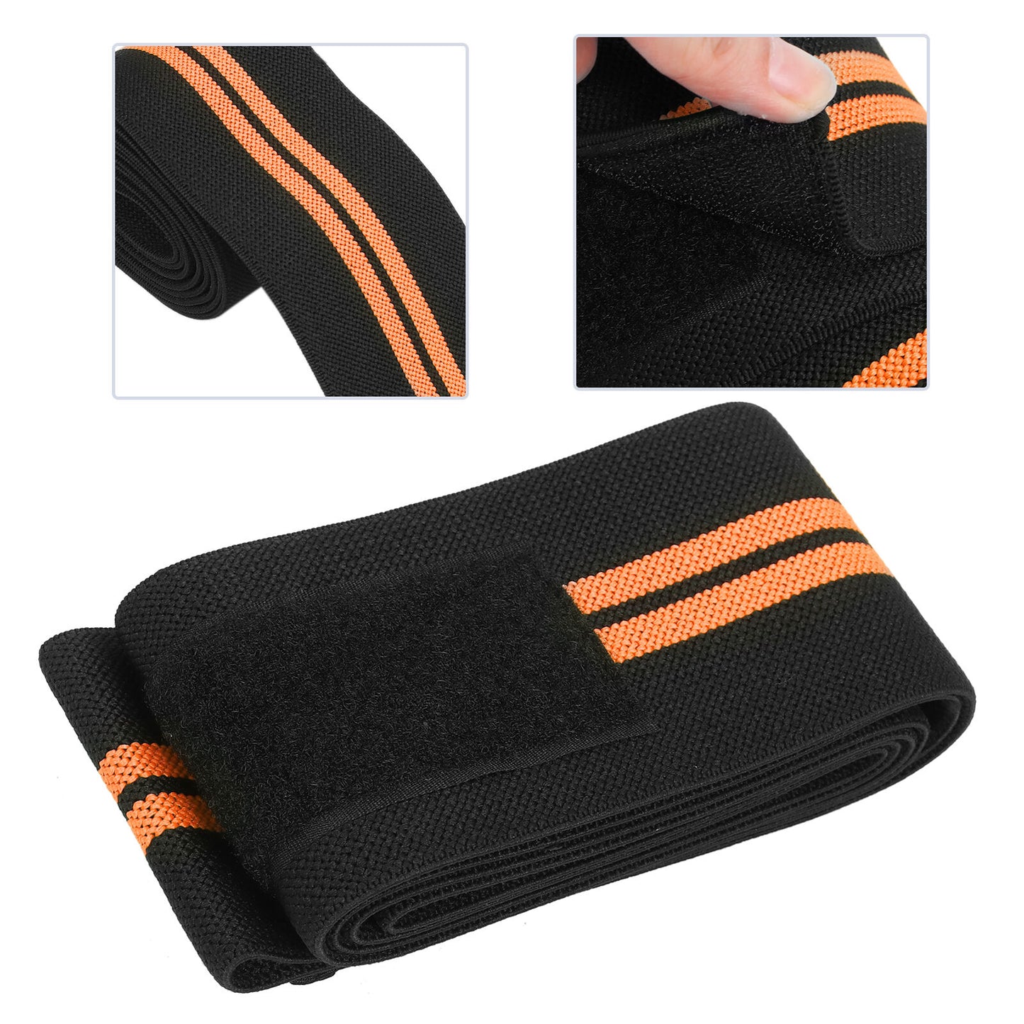 new Knee Wrap Compression Knee Brace For Weightlifting Training(Black Orange ) HGF koeek - KOEEK