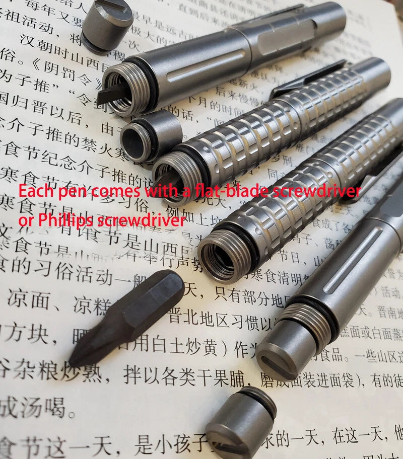 TC4 Titanium Alloy Multi Tools Tactical Signature Office Stationery EDC Pen Gift 07FC0E-D4 - KOEEK