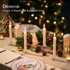 Glass Tapered Candlestick Holders: 10Pcs Small Taper Candle Holders