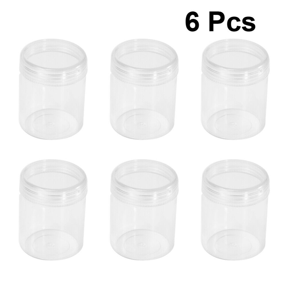 new 6 Pcs Clear Container with Lid Empty Makeup Containers Sample Jars Round koeek - KOEEK