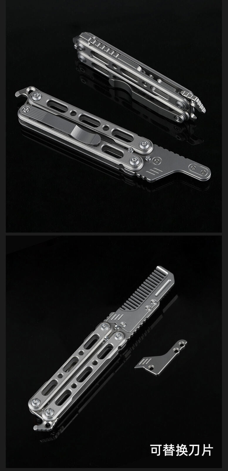 EDC Titanium Alloy Comb Hair Cutting Outdoor Activity Portable Standbys Tools 07FC0E-D4 - KOEEK