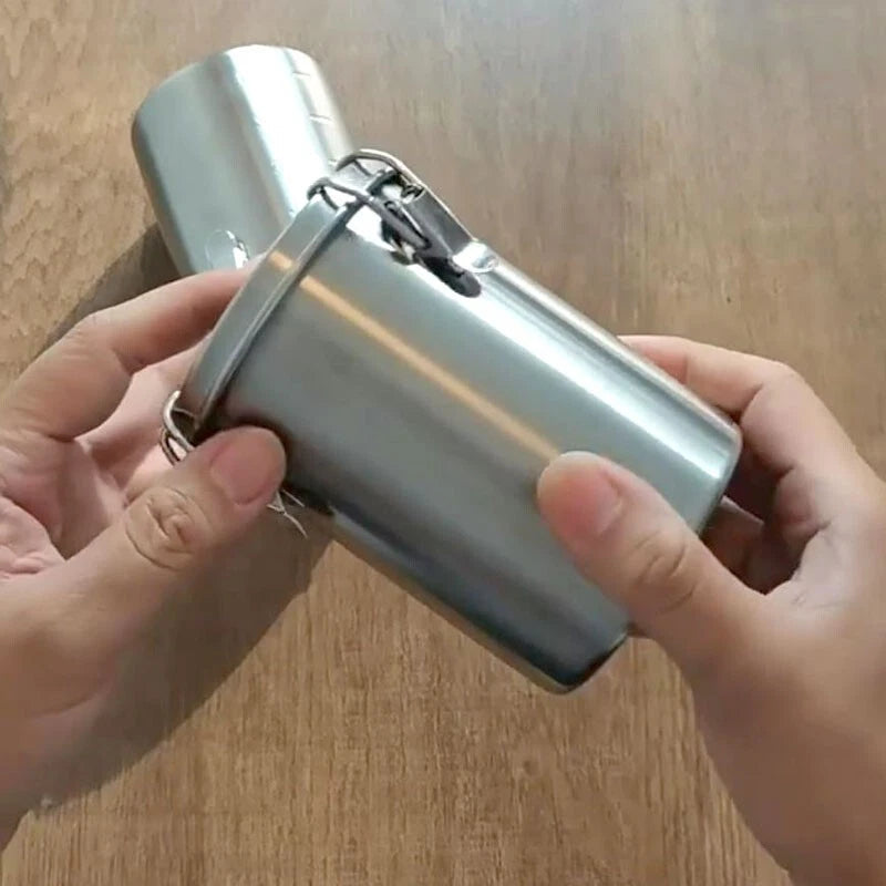 520ML Stainless Steel Bottle Storage Sealed Tea Can Outdoor CampingTravelTankEDC 07FC0E-D4 - KOEEK