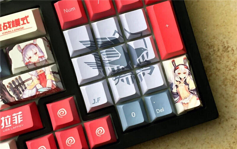 120 Keycaps Azur Lane Uss Laffey Keycap Anime PBT Dye-sub For Cherry MX Keyboard 07FC0E-D4 - KOEEK