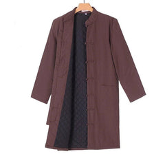 Chinese Traditional Tang Jacket Lonf Tai chi Uniform Kung fu Cotton Martial Coat 07FC0E-D4 - KOEEK