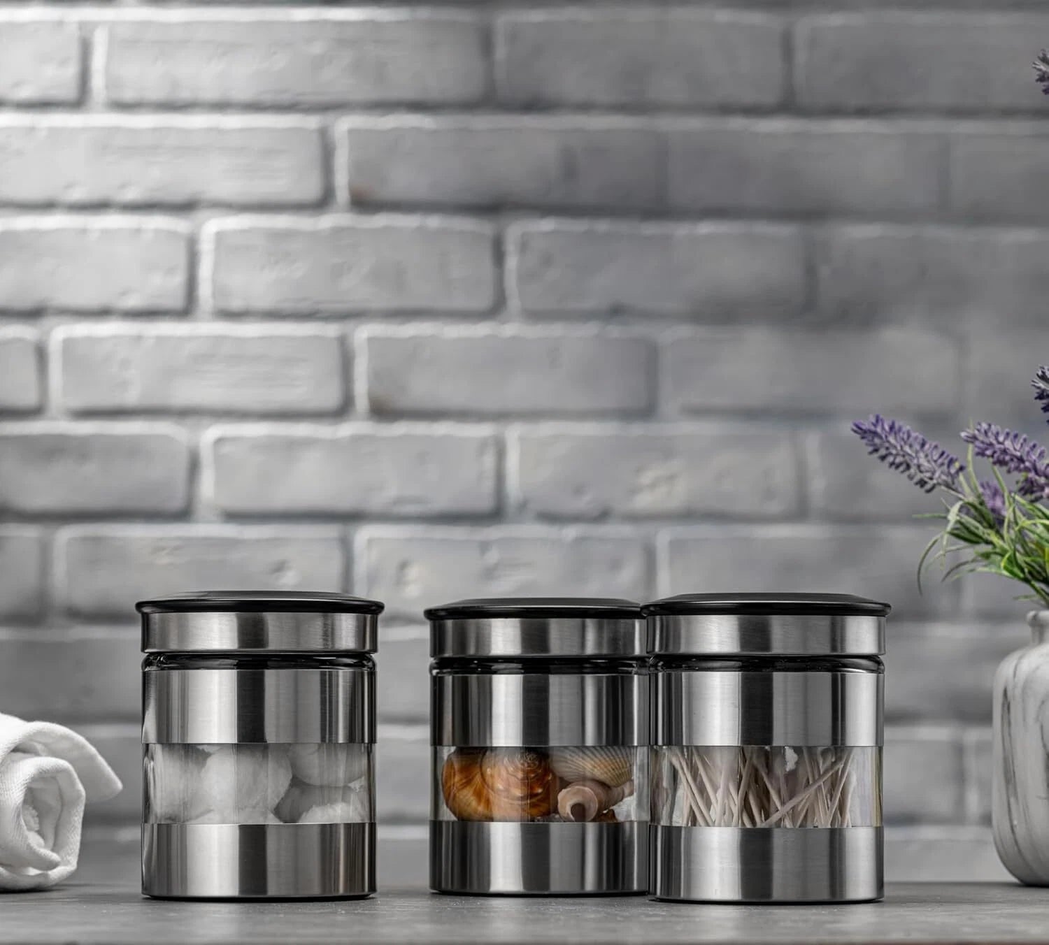 Airtight Food Storage Container Kitchen Counter Window, [Set of 3] Canister Set 07FC0E-D4 - KOEEK