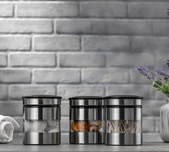 Airtight Food Storage Container Kitchen Counter Window, [Set of 3] Canister Set 07FC0E-D4 - KOEEK