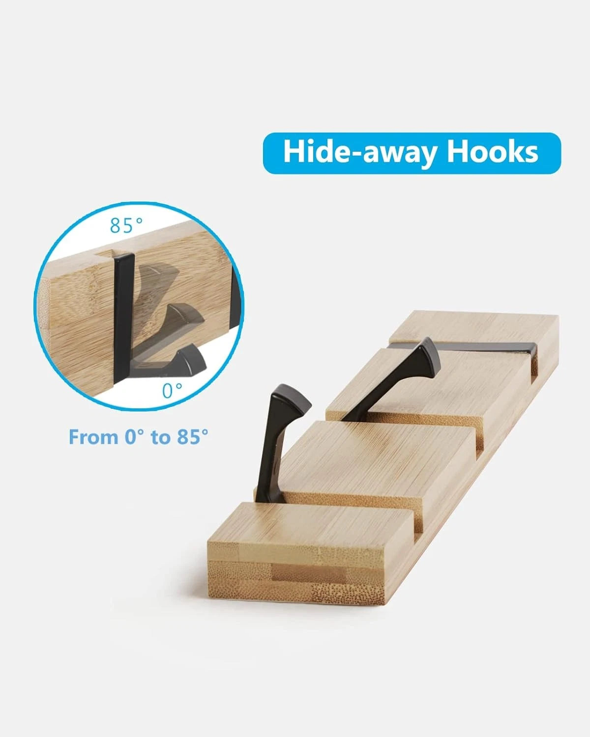 Wooden coat hook coat rack wall-mounted, space-saving coat rack 07FC0E-D4 - KOEEK