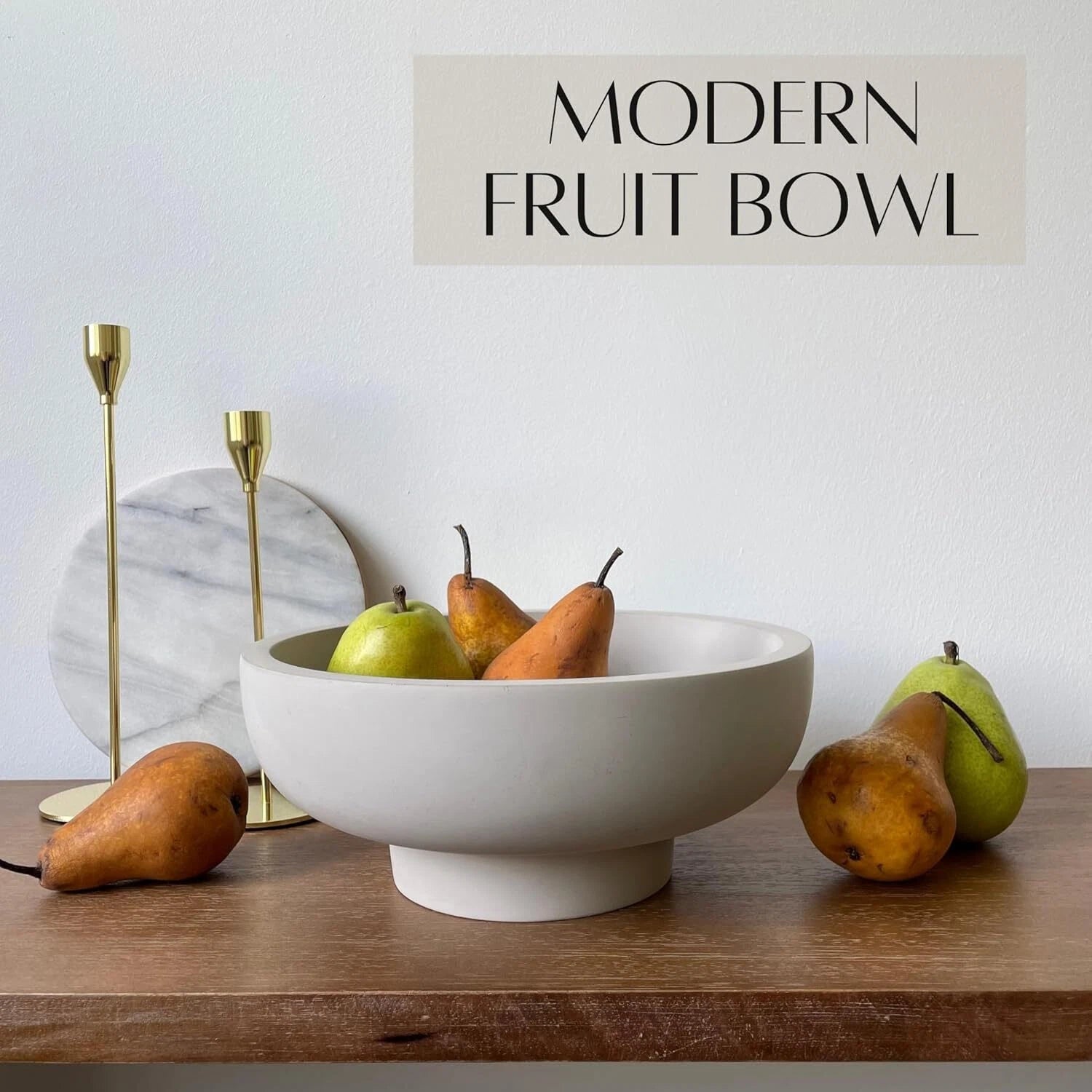 Concrete Fruit Bowls for Kitchen Counters Large Decorative Bowls for Home Décor 07FC0E-D4 - KOEEK