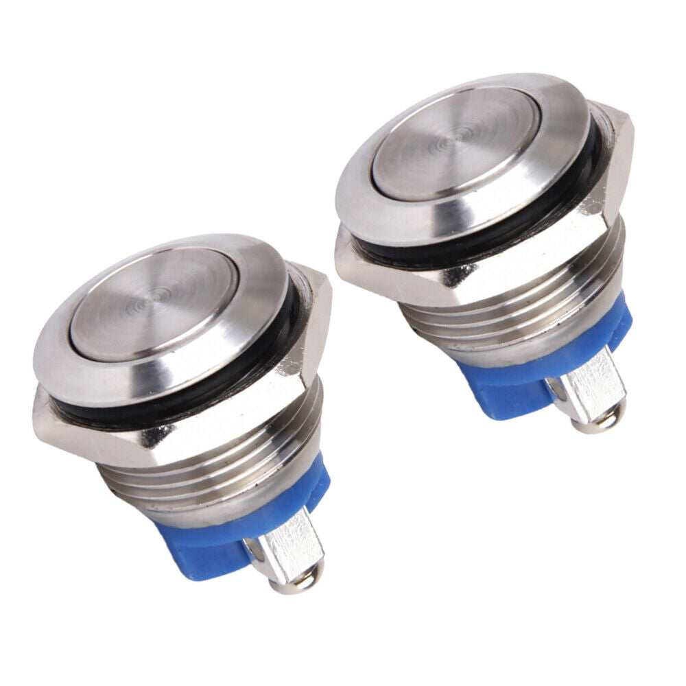 new  2 Pcs Push Button for Doorbell Boat Horn Flat Head Switch Practical koeek - KOEEK