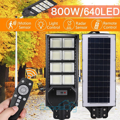 ny 2 STK 9900000000LM 800W Watt Kommersiell Solar Street Light Dusk To Dawn Road Lamp