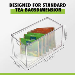 4-piece stackable tea bag storage box, transparent acrylic tea bag drawer 07FC0E-D4 - KOEEK