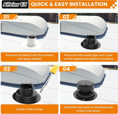 new Aifeier ET 1 Pcs RV Plumbing Vent Caps, Camper Roof Sewer Black AIFEIER ET - KOEEK